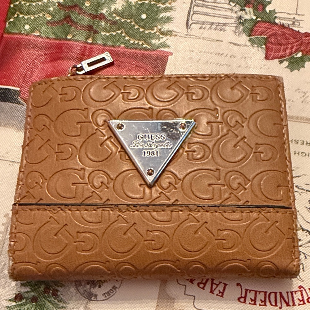 Guess Brown Embossed Logo Wallet